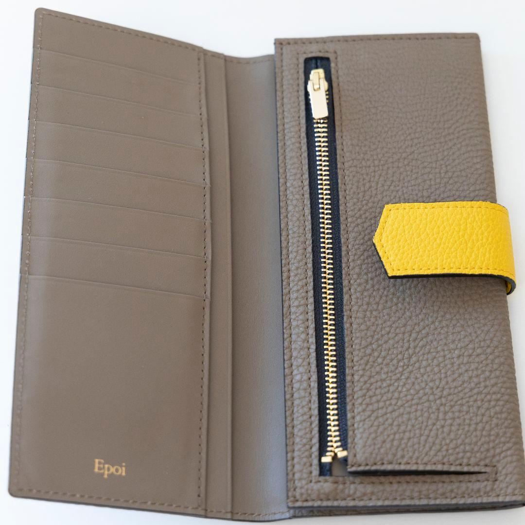 Epoi リツb 長財布 トープ×イエロー