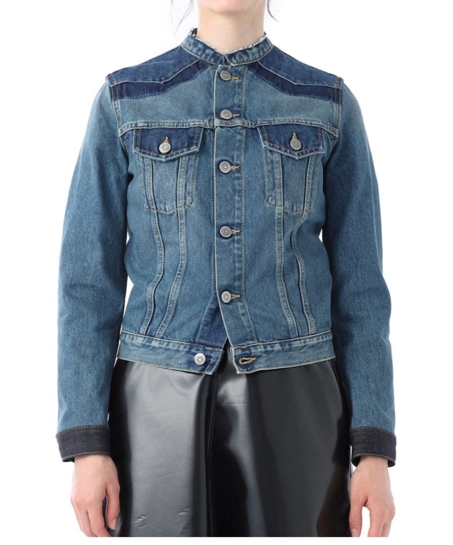 【美品】Maison Margielaノーカラーデニムジャケット