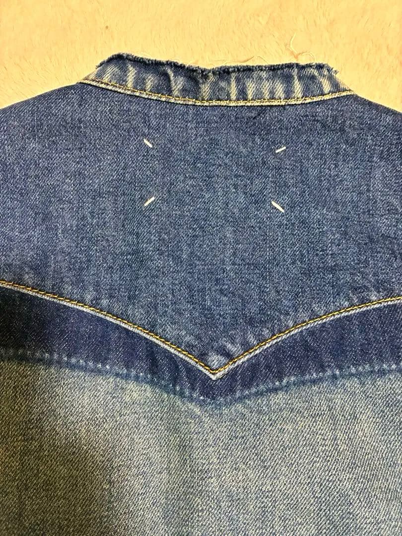 【美品】Maison Margielaノーカラーデニムジャケット