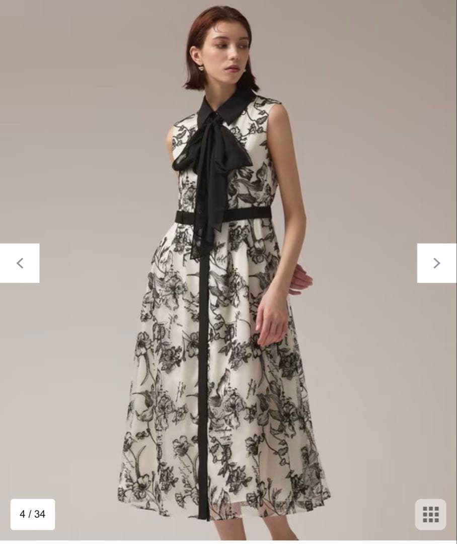 未使用級！グレースフラワー刺繍ボウタイドレス　ダイアグラム　グレースクラス