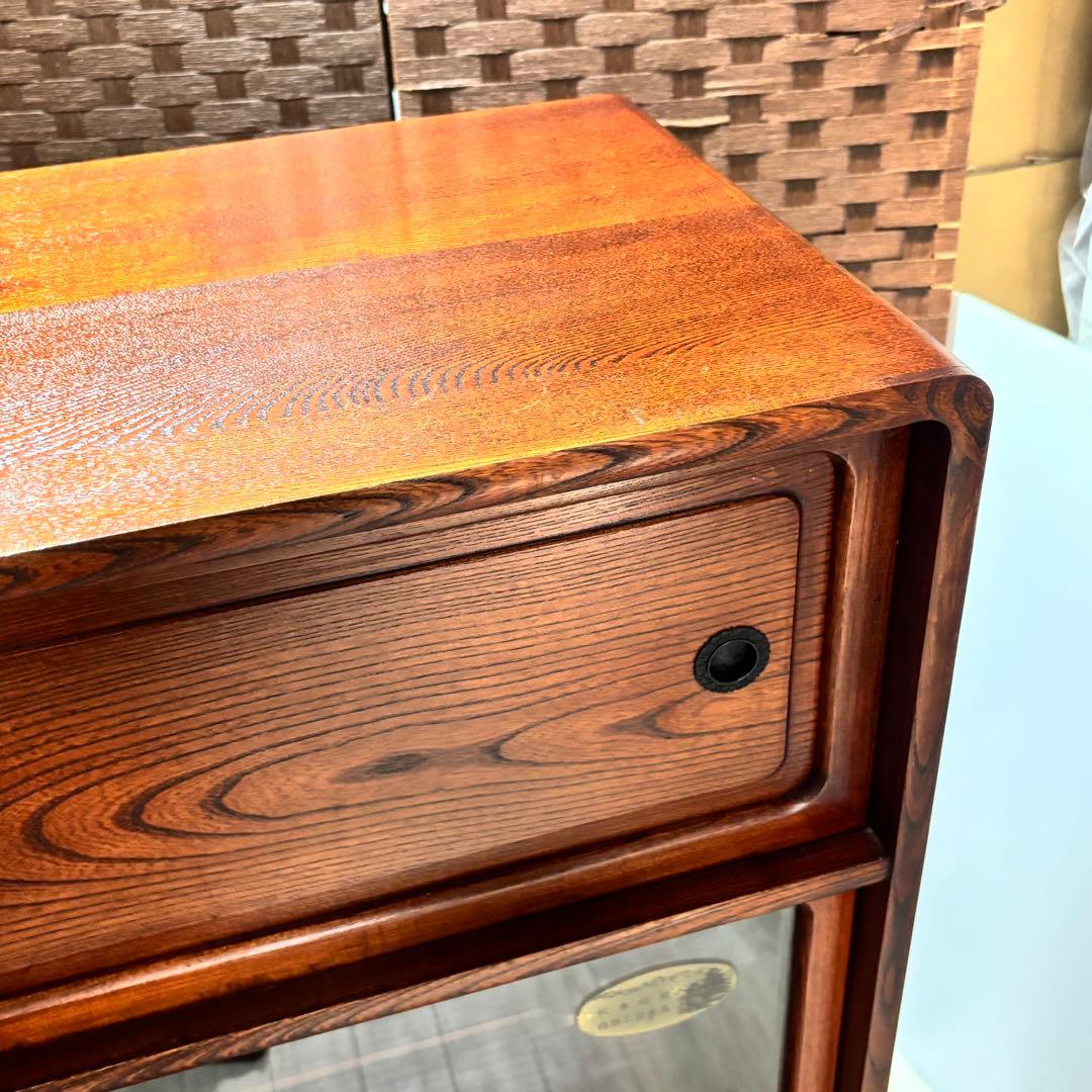 信州 松本伝統指物 和家具 欅家具 茶棚 茶箪笥 キャビネット 飾り棚 ケヤキ