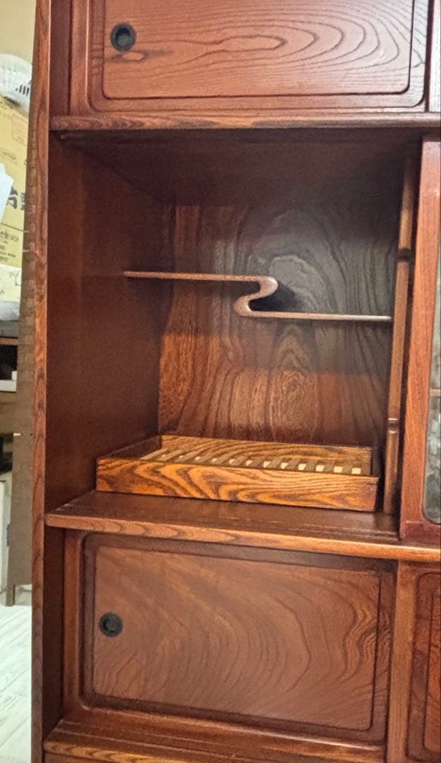 信州 松本伝統指物 和家具 欅家具 茶棚 茶箪笥 キャビネット 飾り棚 ケヤキ