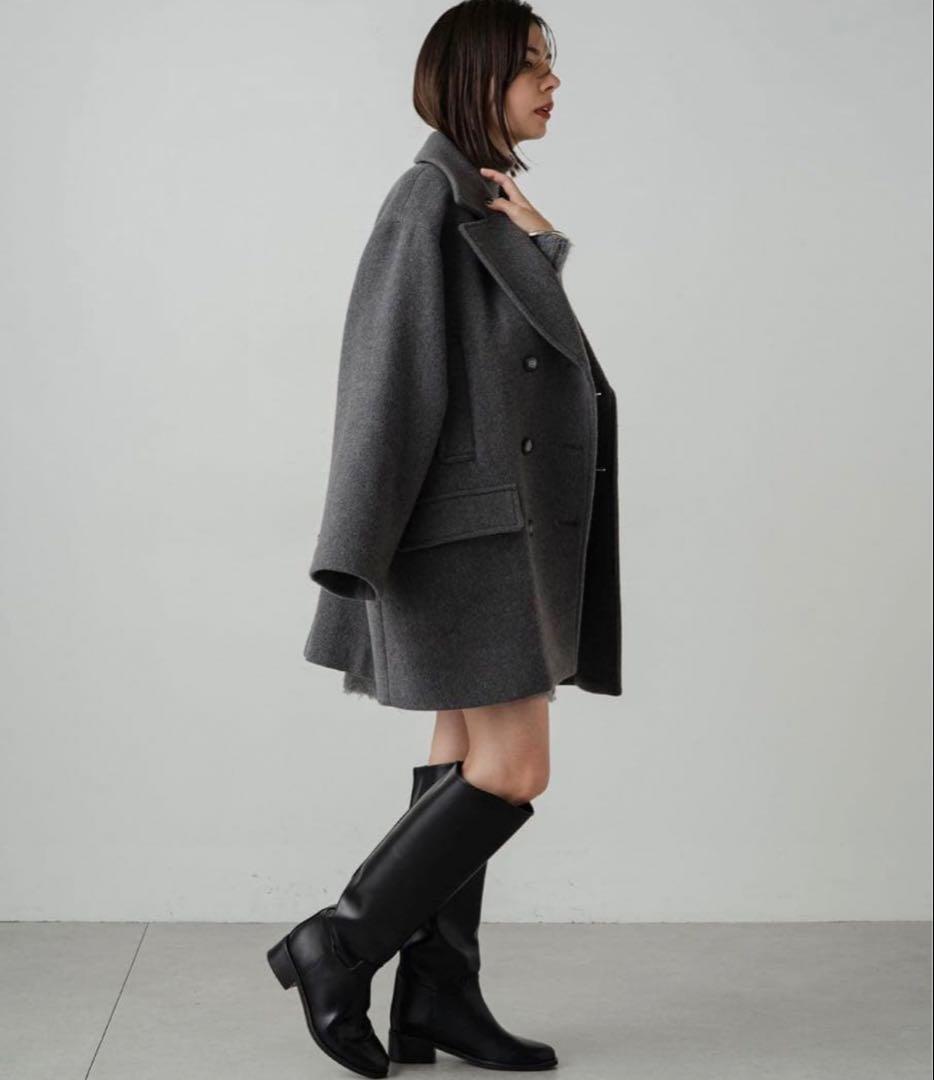 ラウンジドレス Pコート グレー 美品 フリーサイズ