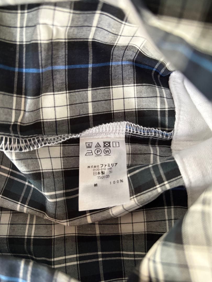 【新品未使用】familiar 半袖ロンパース 70 男の子 チェック