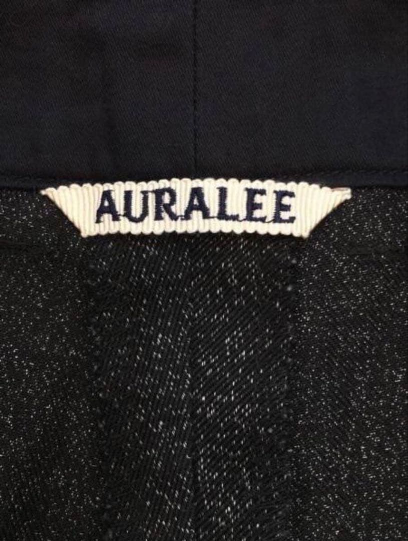 AURALEE ブラック シャンブレー フィンクス　パンツ