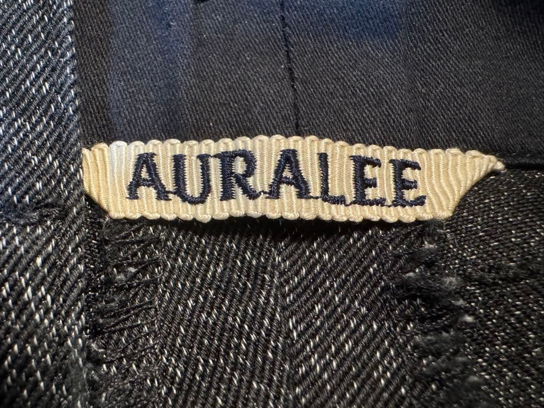 AURALEE ブラック シャンブレー フィンクス　パンツ