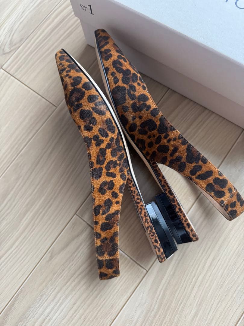 セルジオロッシ sr1 ヒョウ柄　ミュール　サイズ37 .5 (24.5cm)