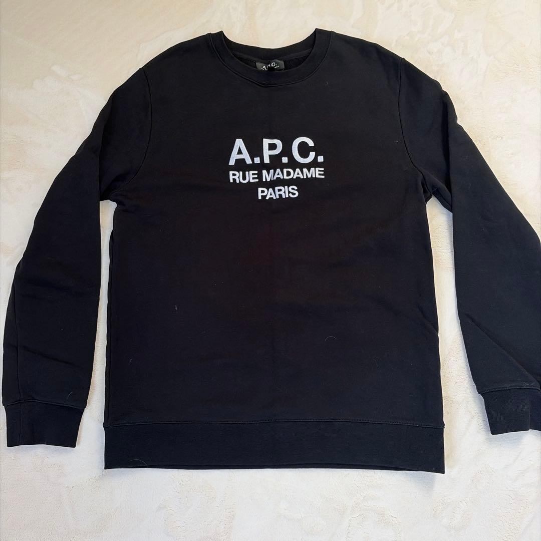 美品A.P.C. ブラック スウェット トレーナー