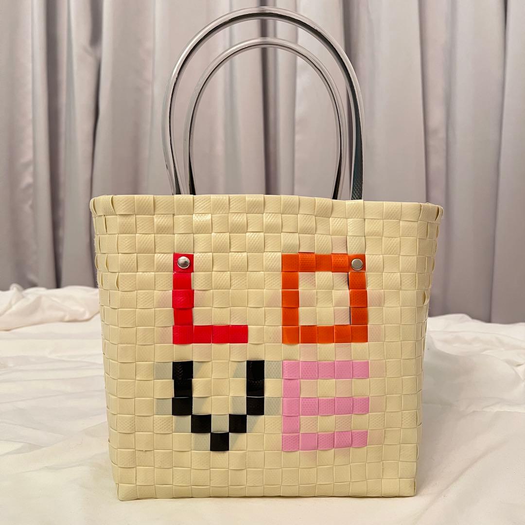 国内正規品　MARNI アイボリー ハート LOVE かごバッグ
