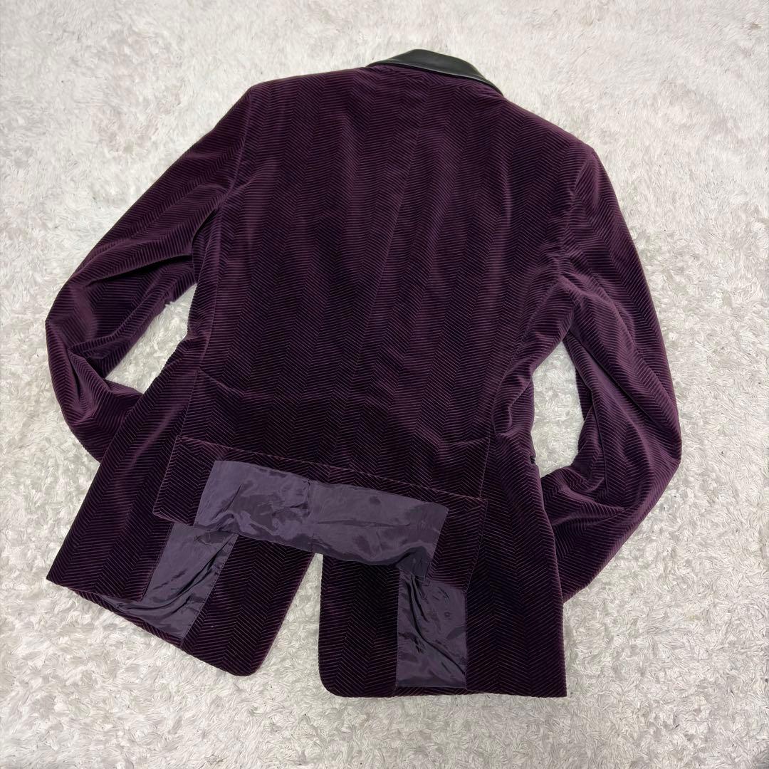 極美品✨入手困難✨エンポリオアルマーニ 46 タキシード　パープル　レザー