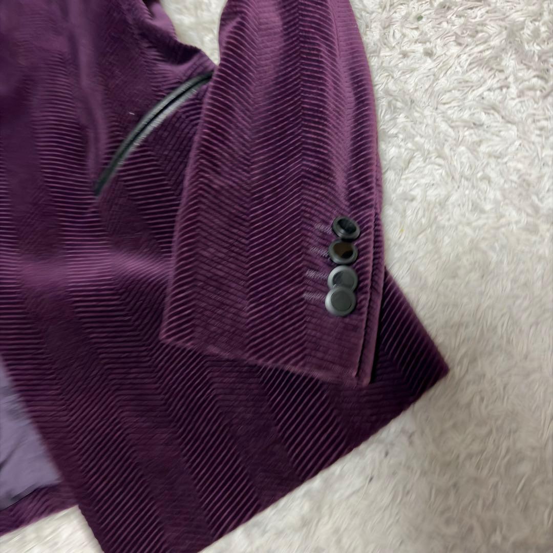 極美品✨入手困難✨エンポリオアルマーニ 46 タキシード　パープル　レザー