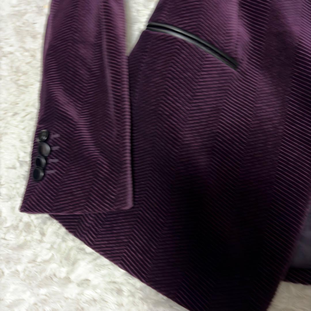 極美品✨入手困難✨エンポリオアルマーニ 46 タキシード　パープル　レザー