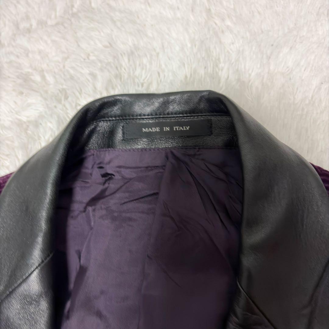 極美品✨入手困難✨エンポリオアルマーニ 46 タキシード　パープル　レザー