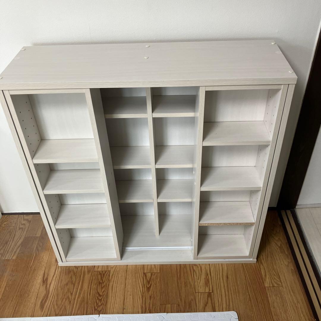 ホワイト 中型本棚 オープンシェルフ