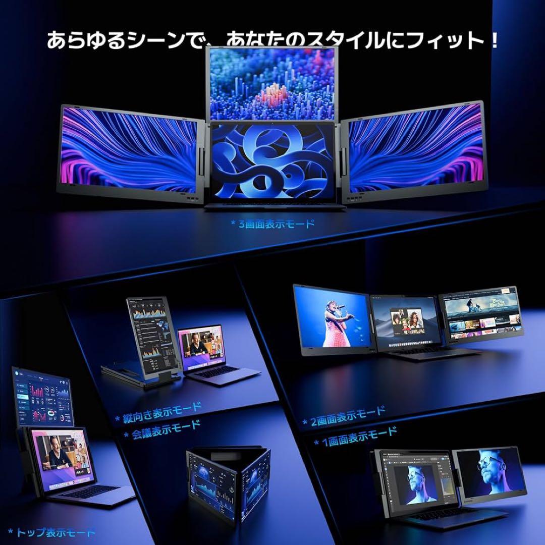 【未使用】ROADOM モバイルマルチディスプレイ 4画面 13〜17インチ対応