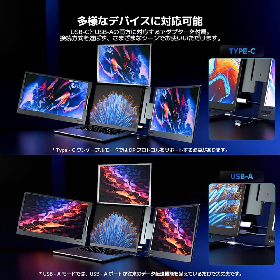 【未使用】ROADOM モバイルマルチディスプレイ 4画面 13〜17インチ対応