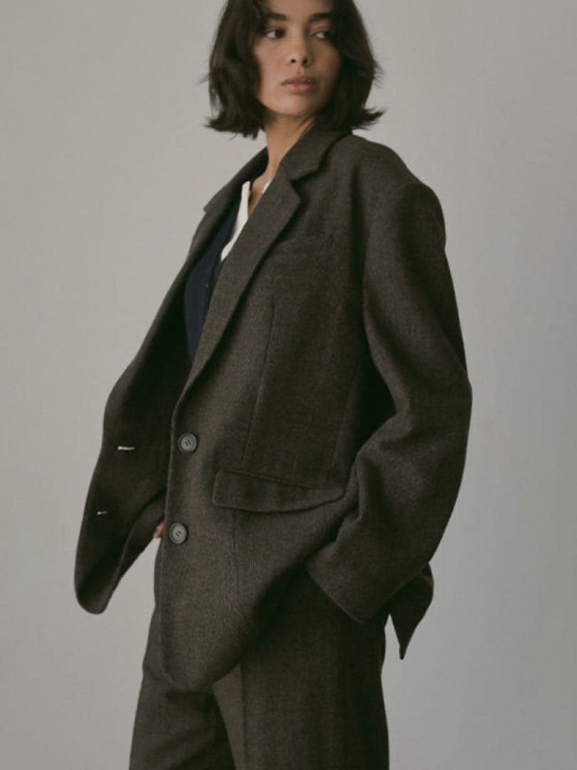 etretokyo チェックツィードテーラージャケット