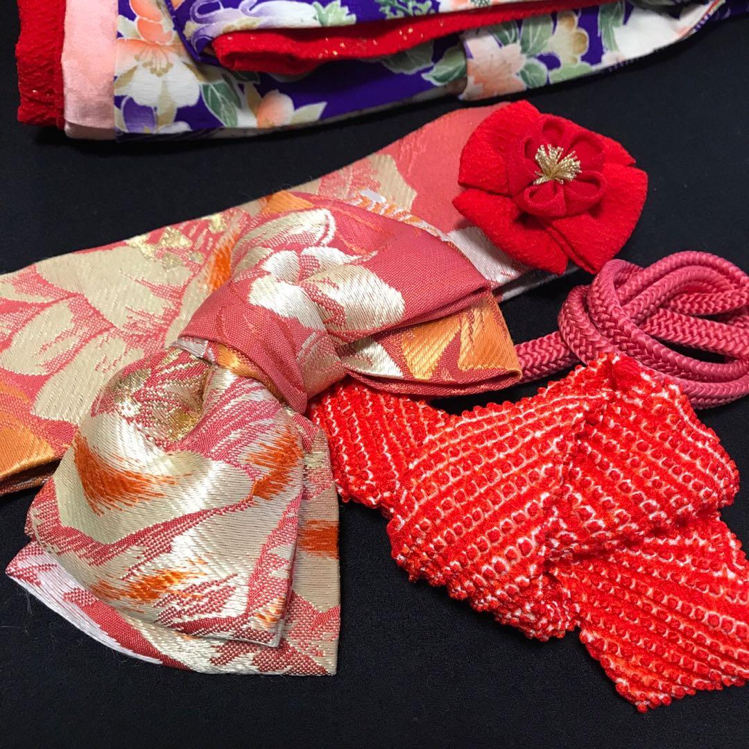 ＊ 市松人形 8号 薔薇 錦紗縮緬 アンティーク 袷 着物 ＊ ドール 人形