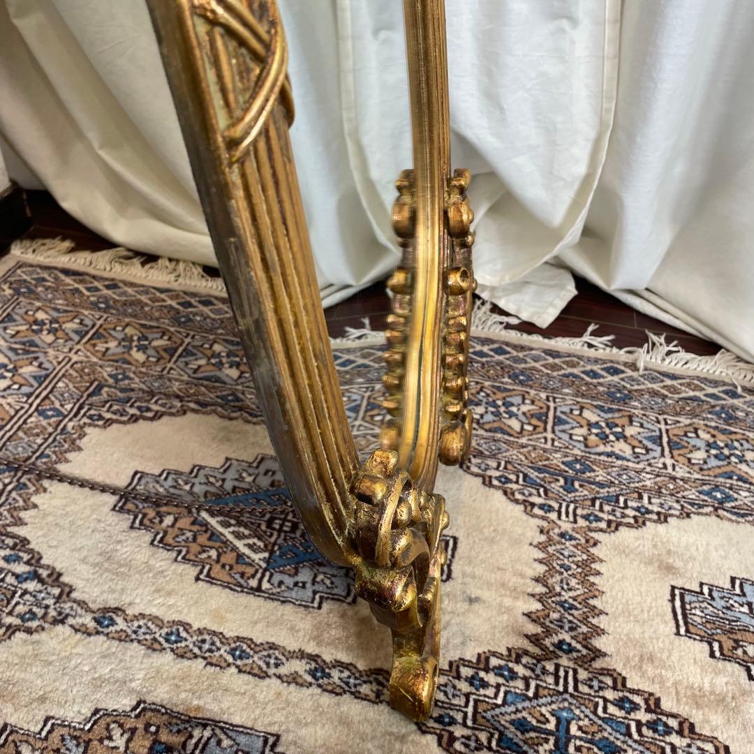 エレガント スタンドミラー ゴールドフレーム ロココ 姿見 アールヌーボー