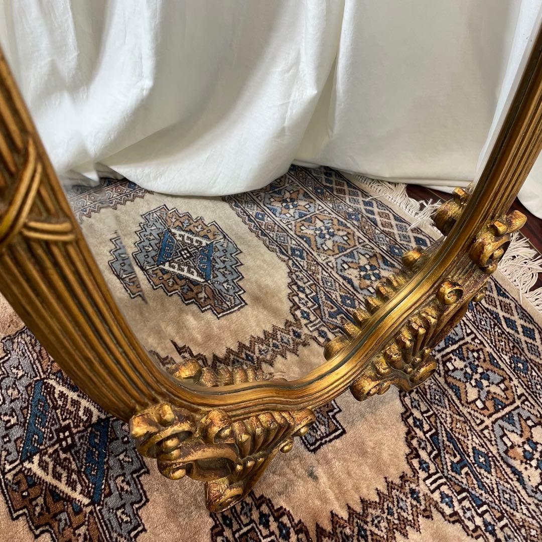 エレガント スタンドミラー ゴールドフレーム ロココ 姿見 アールヌーボー