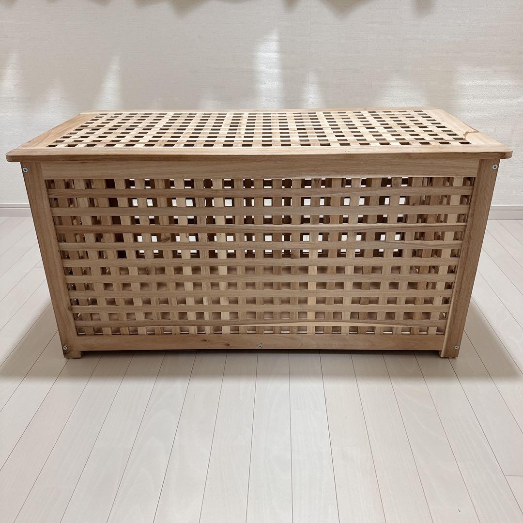 IKEA イケア　HOL ホール　テーブル 収納付き, アカシア材, 98x50