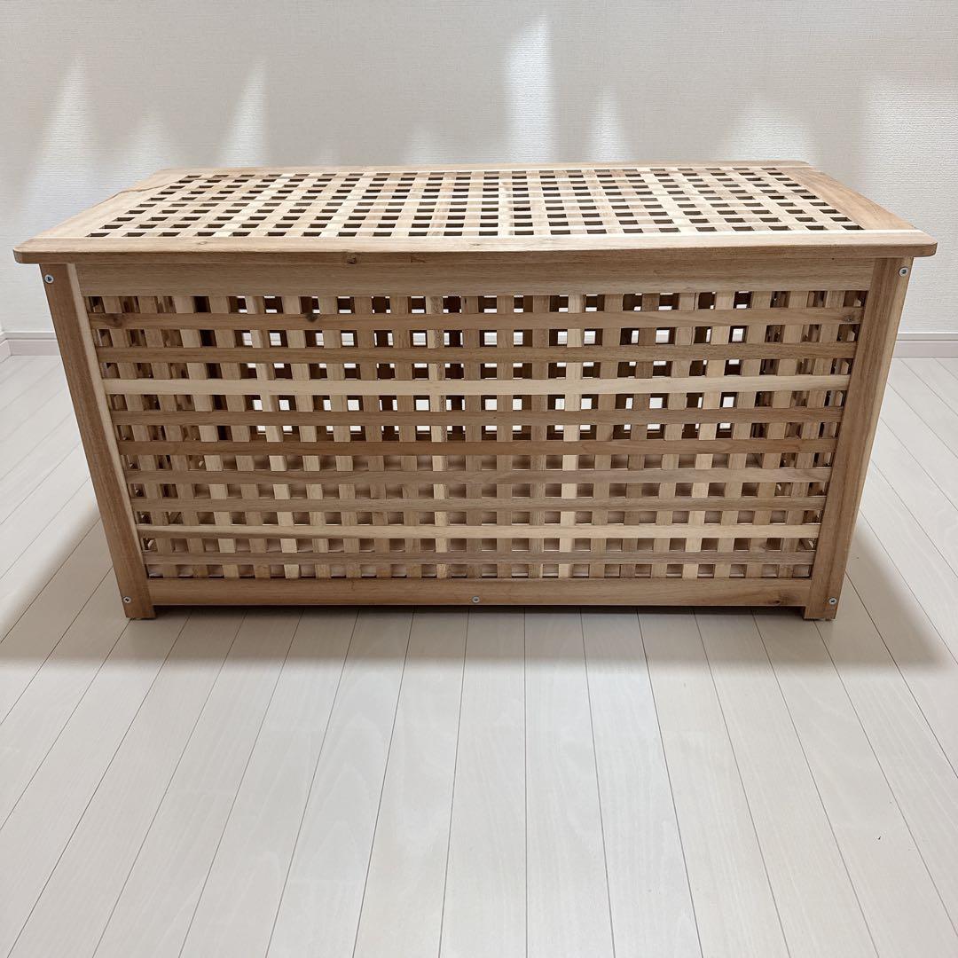 IKEA イケア　HOL ホール　テーブル 収納付き, アカシア材, 98x50