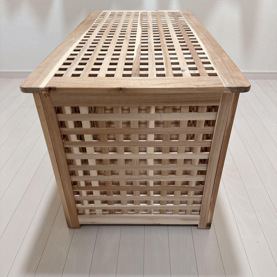 IKEA イケア　HOL ホール　テーブル 収納付き, アカシア材, 98x50