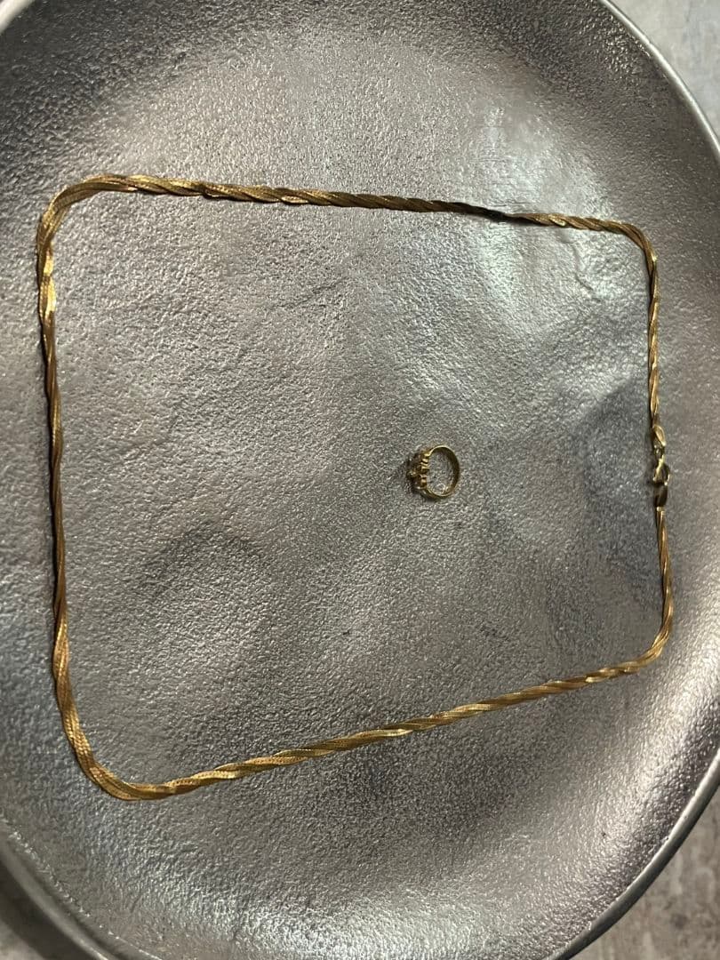 鑑定済 k18 ネックレス ピンキーリング