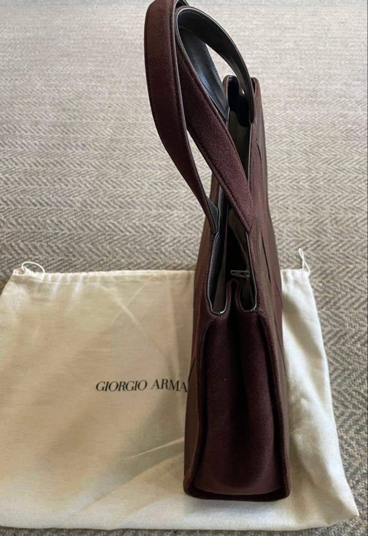 【美品】Giorgio Armani ダークブラウン ハンドバッグ