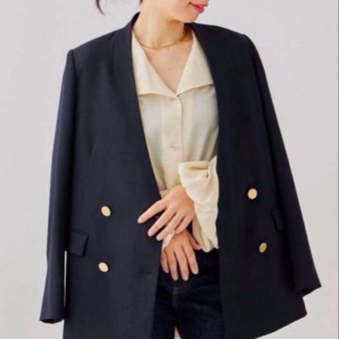 2023FW♡ジャーナルスタンダードレサージュ　ノーカラー金釦ジャケット　日本製