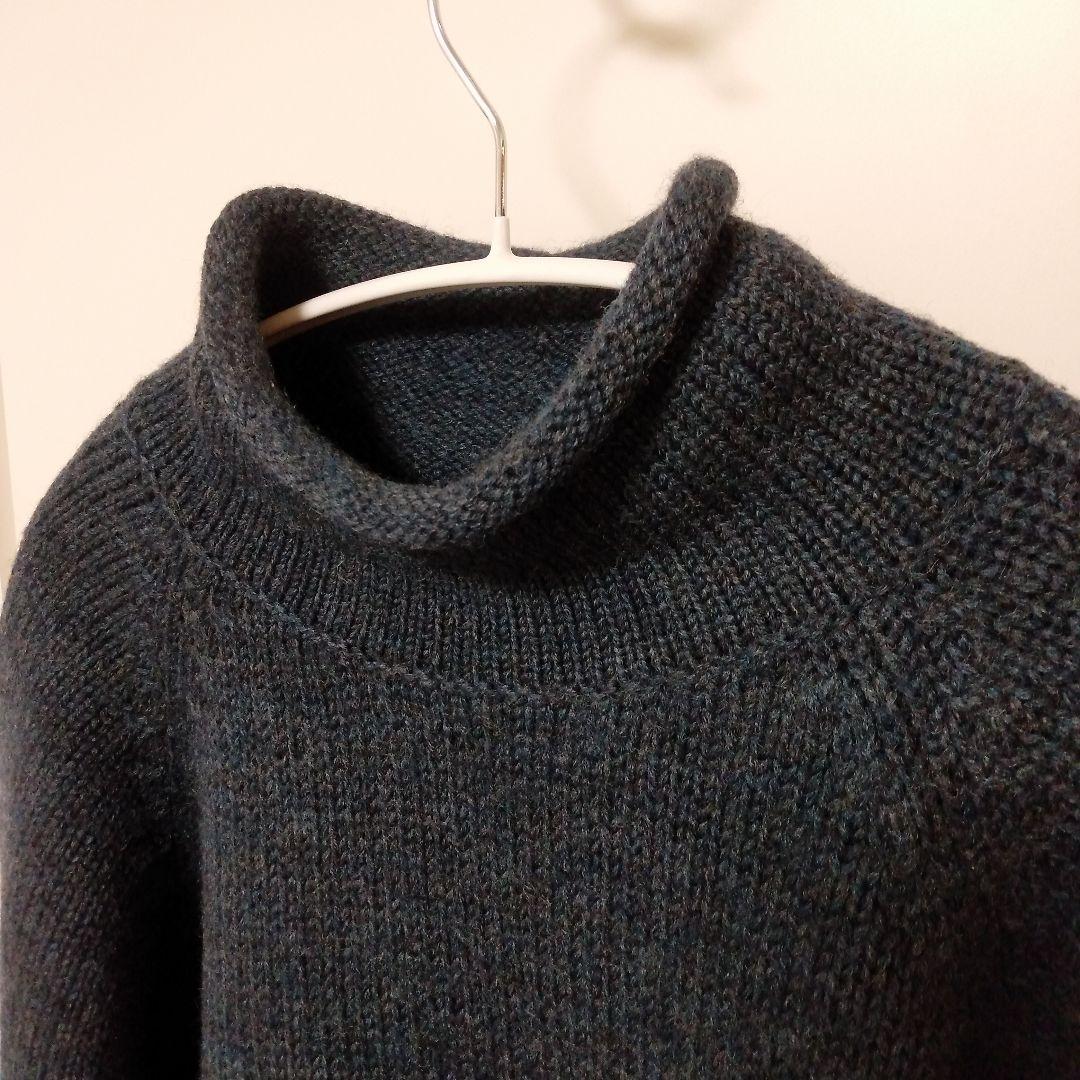 名作 90s J.CREWウール ロールネック セーター 　ボーダーＭ