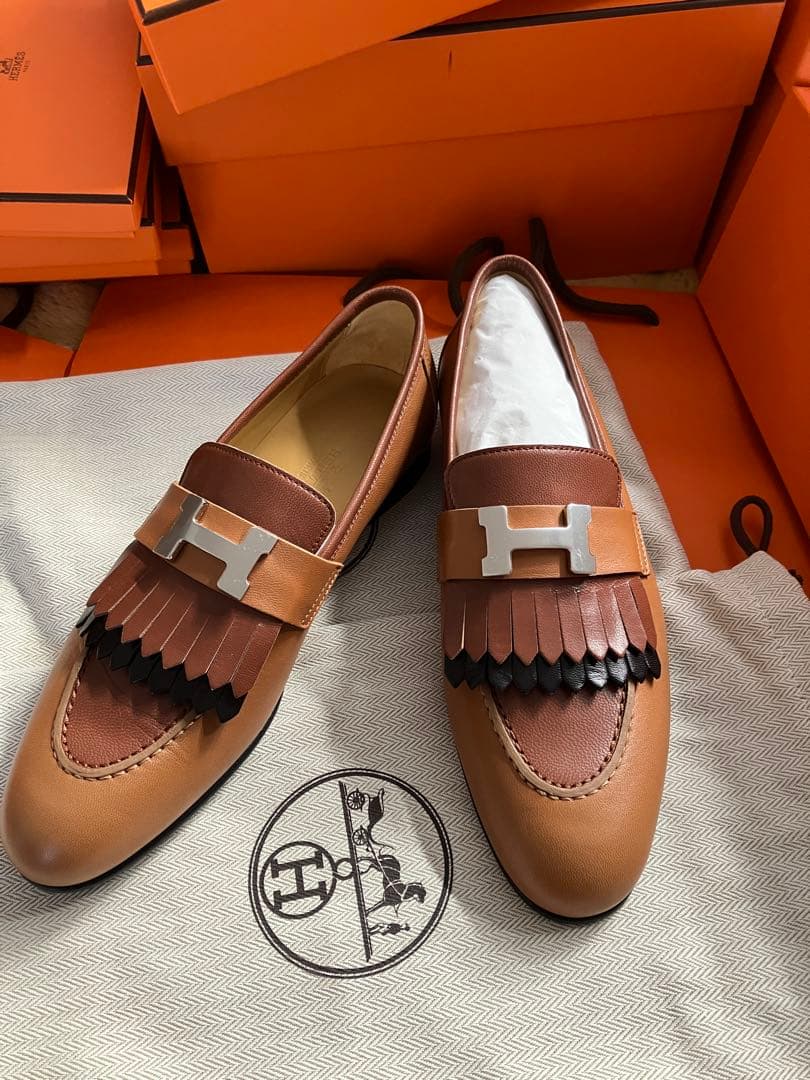 HERMES☆人気定番☆ロワイヤル モカシン☆ レアなマルチカラー☆新品お値下げ