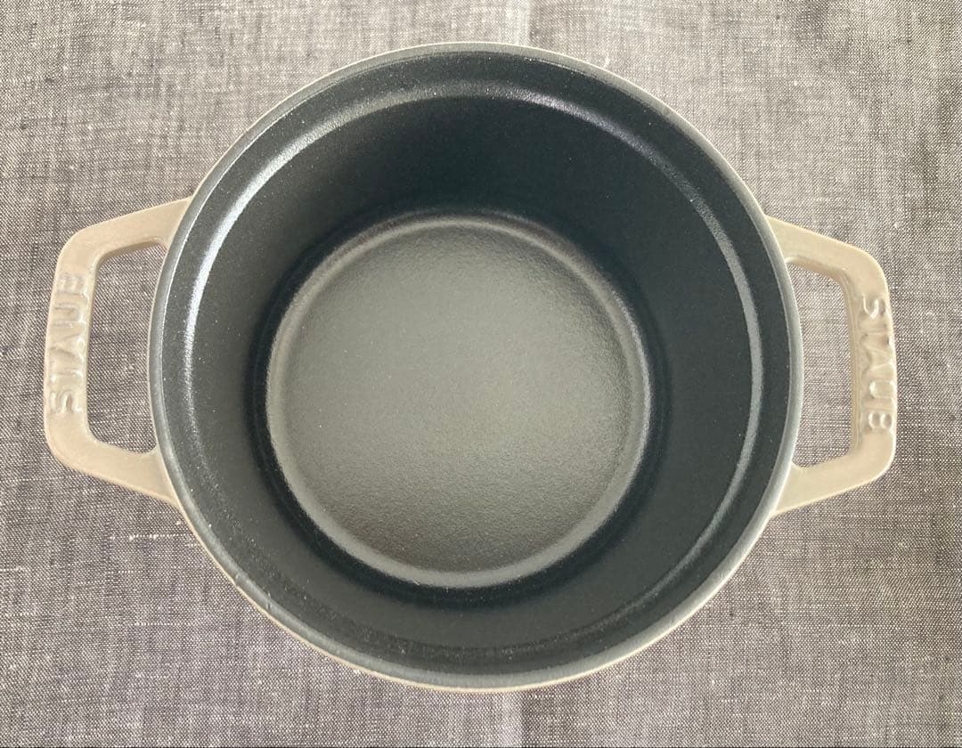 箱シリアルあり　ストウブ　ピコココットラウンド　14cm リネン　ビンテージノブ