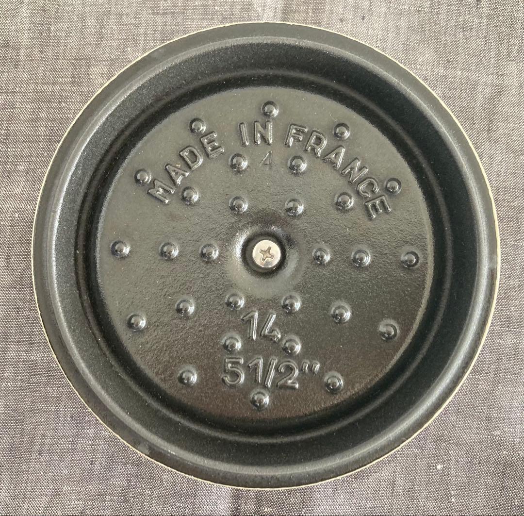 箱シリアルあり　ストウブ　ピコココットラウンド　14cm リネン　ビンテージノブ