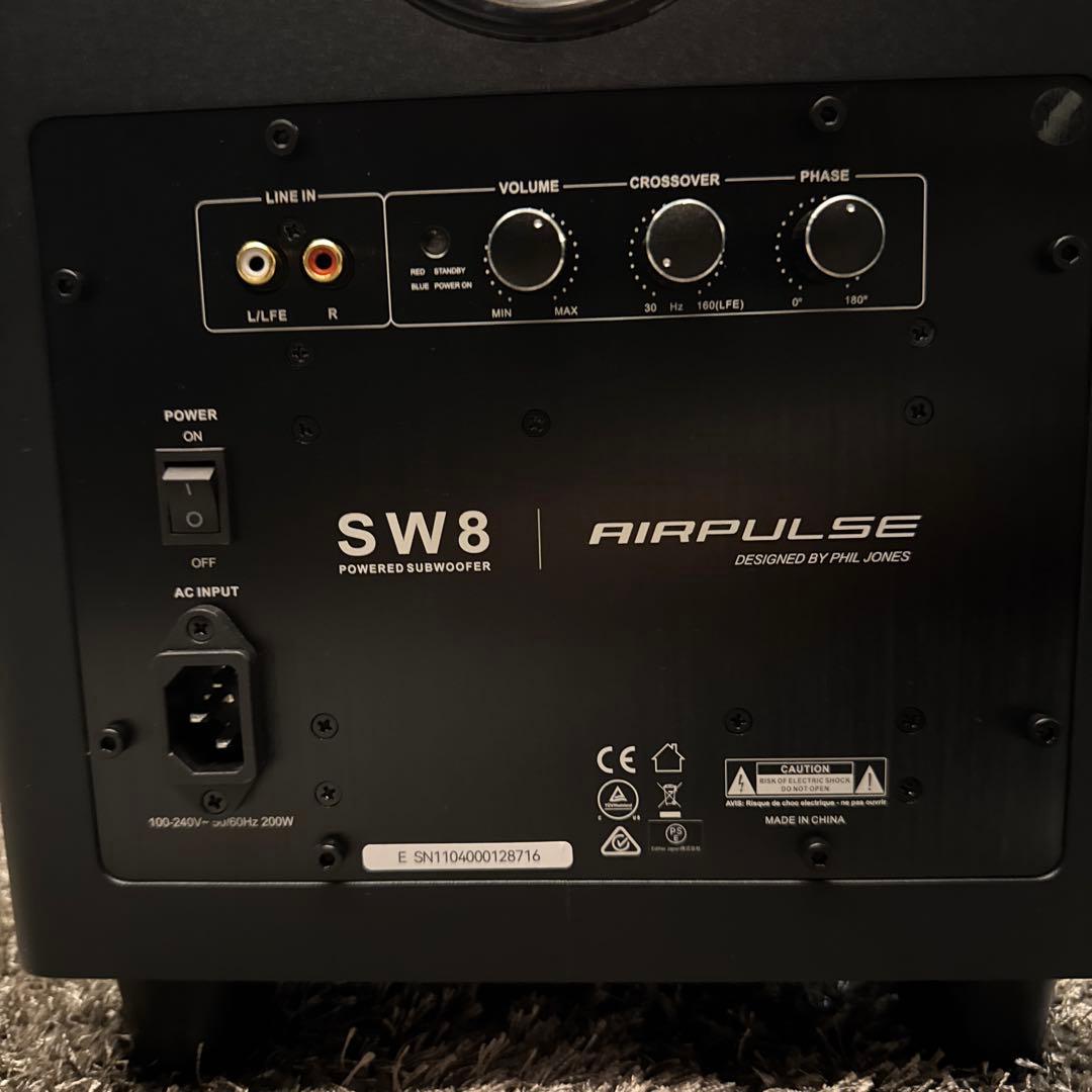 スピーカー・ウーファー AIRPULSE SW8 POWERED SUBWOOFER