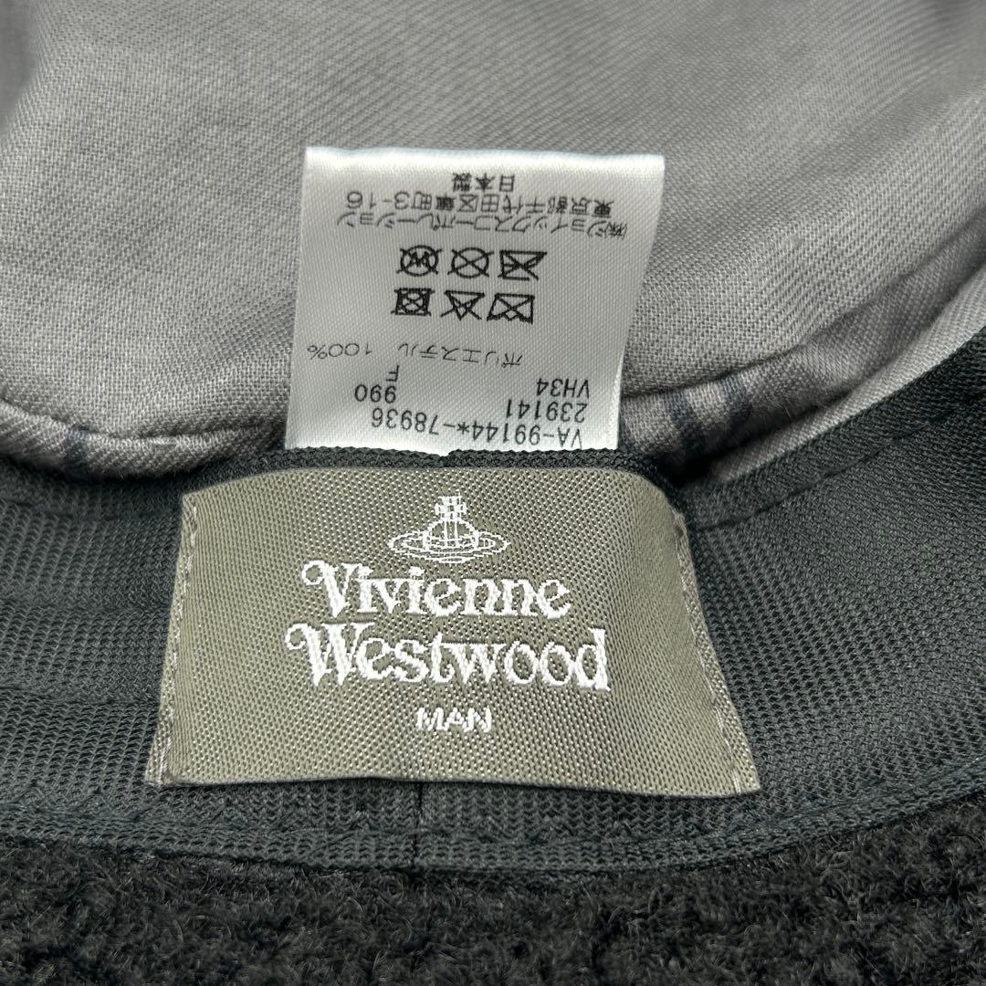 ☆早い者勝ち☆【Vivienne】メンズ ボア バケットハット 黒 帽子 刺繍