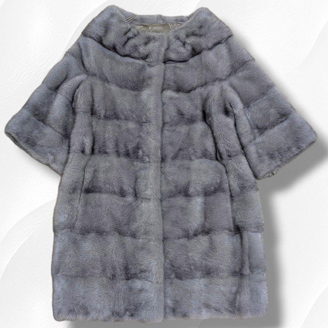 【最高級】 コペンハーゲンファー　バーガンディ ミンクコート 毛皮　38 グレー