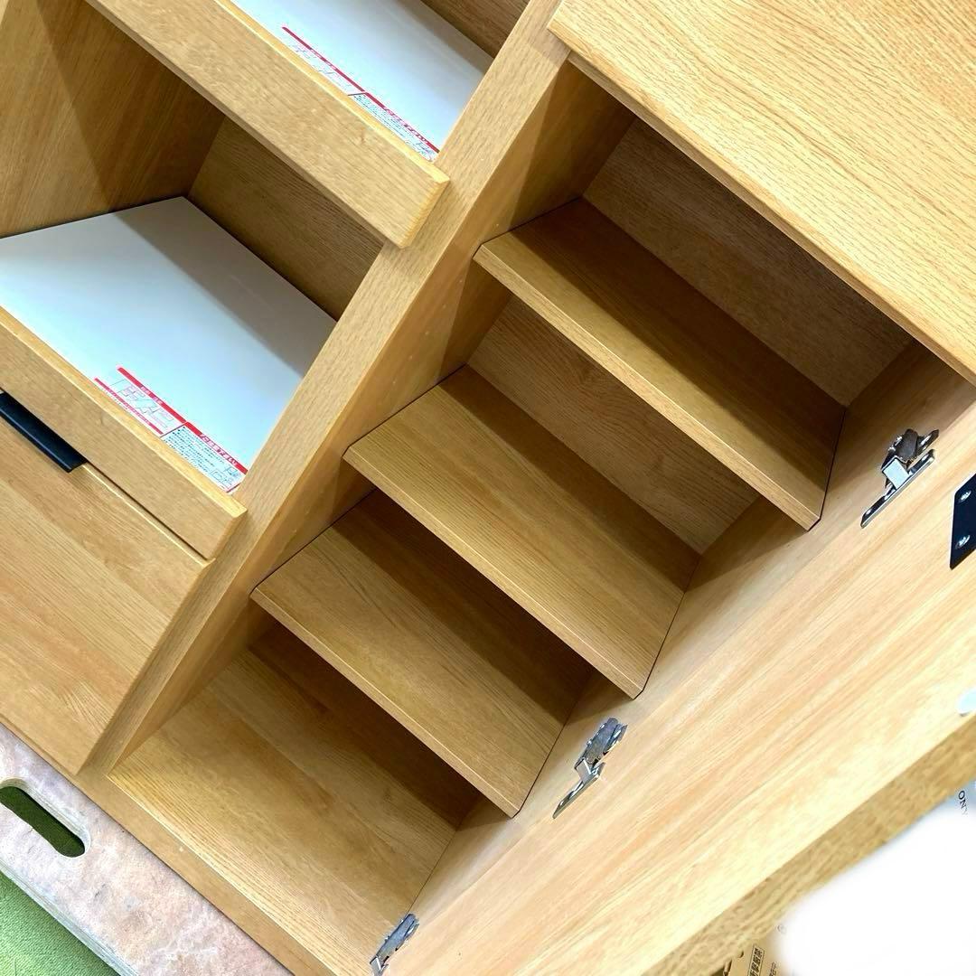 ニトリ エトナ80MRB LBR キッチンカウンター 食器棚 80cm幅