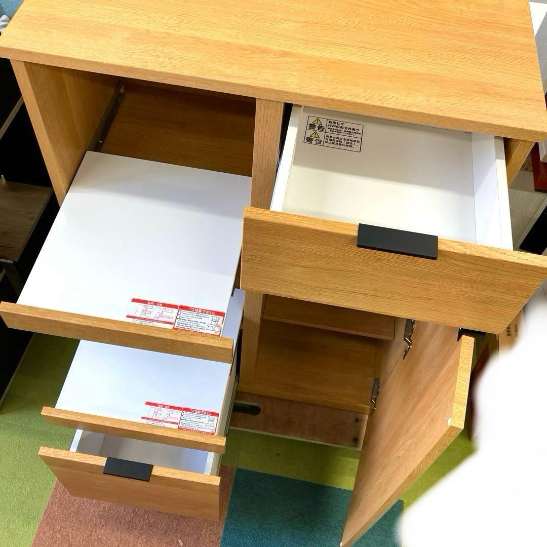 ニトリ エトナ80MRB LBR キッチンカウンター 食器棚 80cm幅