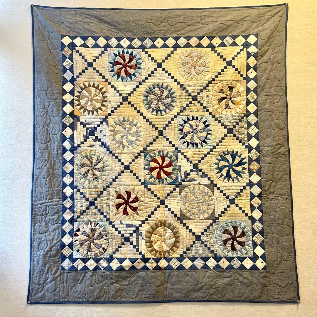 大きめ　パッチワークタペストリー　 インテリア　約130cm x 150cm