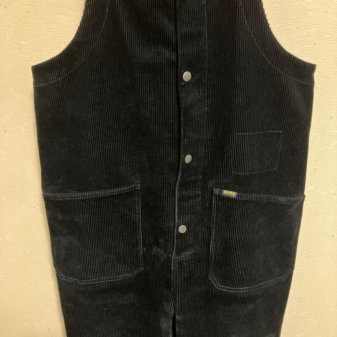 BLUCOコーデュロイオーバーオール Lブラック