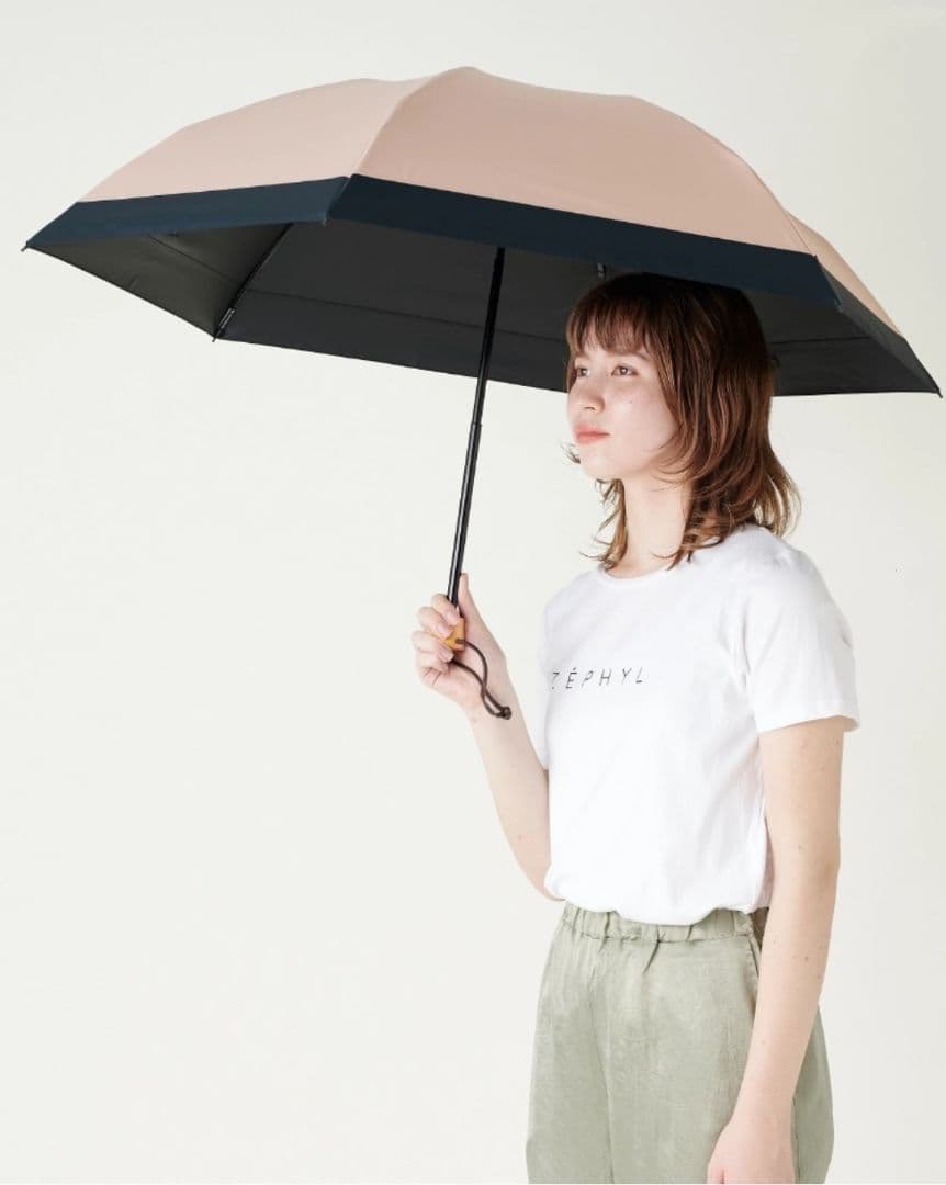 SUN BARRIER 100 折りたたみ日傘 ピンク/ブラック