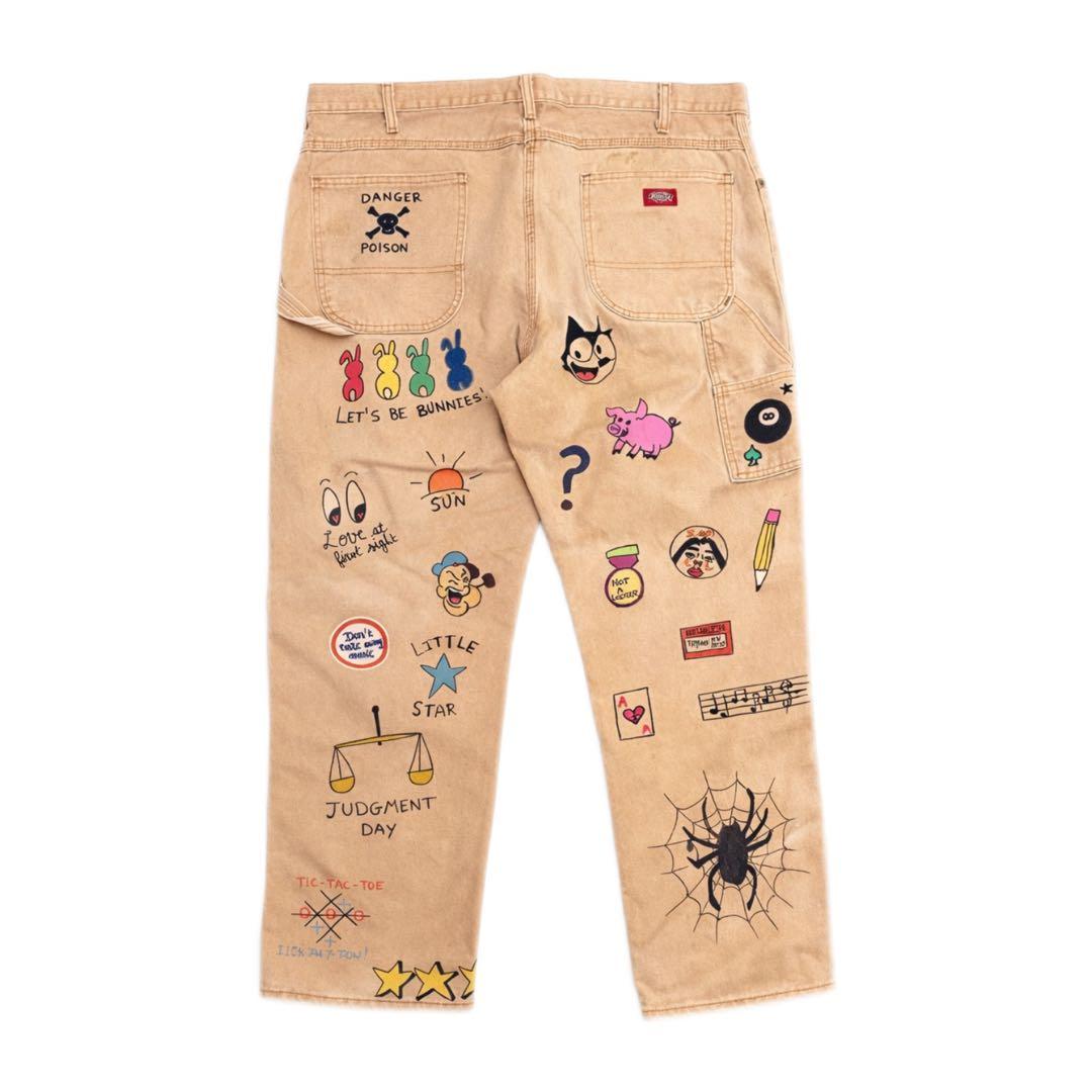 メモリアル ワークパンツ – ハンドペイント デザインサイズXL