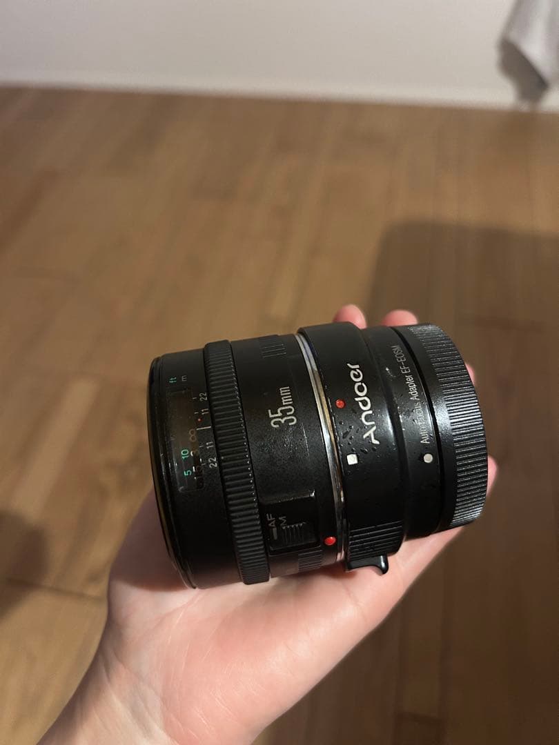 Canon EF 35mm f/2 レンズ　アダプター付き