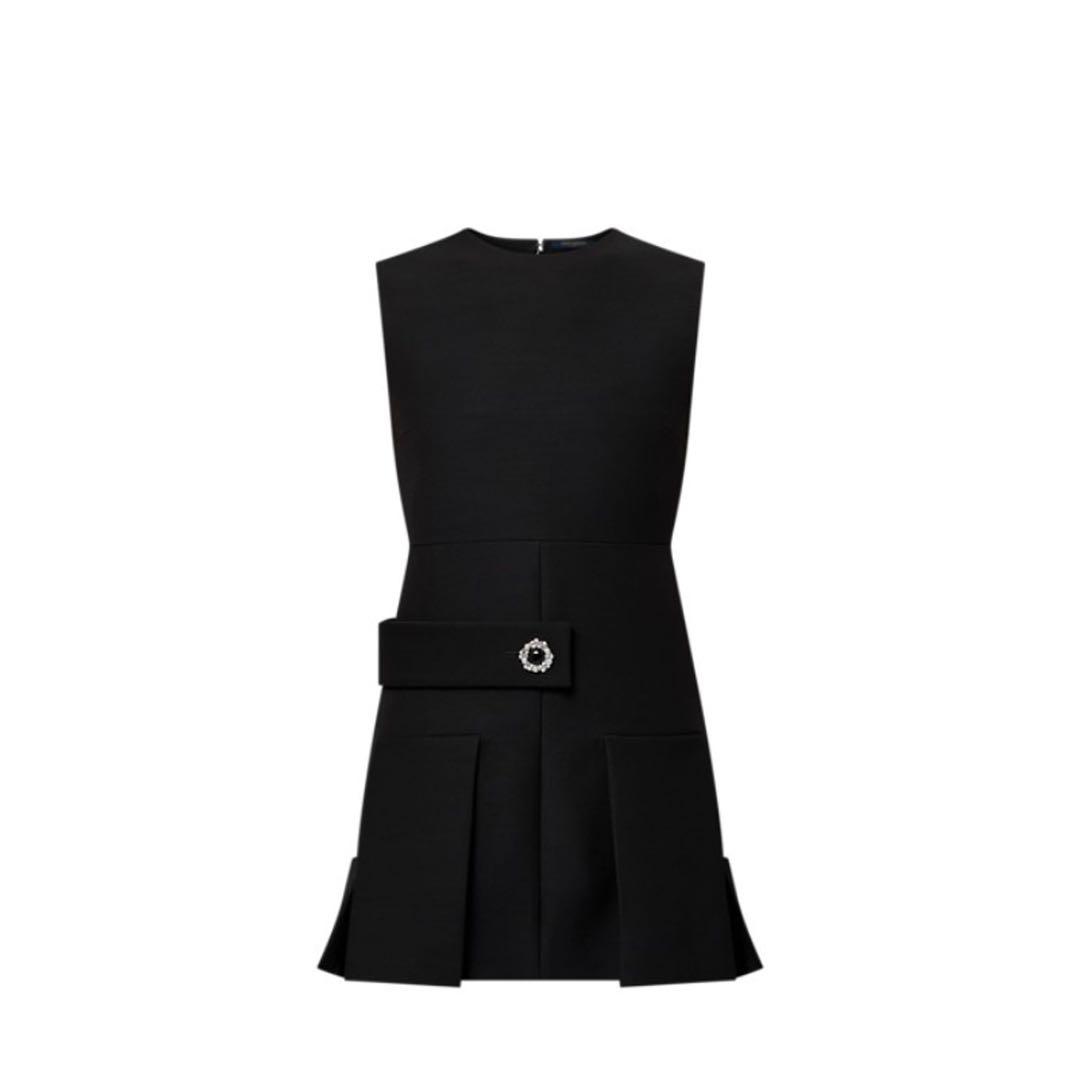 極美品　LOUIS VUITTON ブラック ノースリーブ ミニワンピース 34