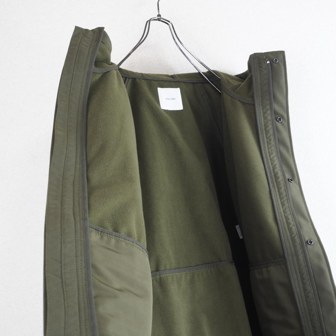 A2890★美品★ スピックアンドスパン*ボンディングフーデッドコート*L