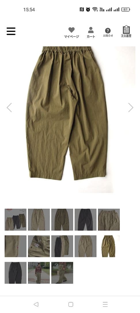 DANTONツイルイージーパンツオリーブ ワイドパンツ新品カーキダントン