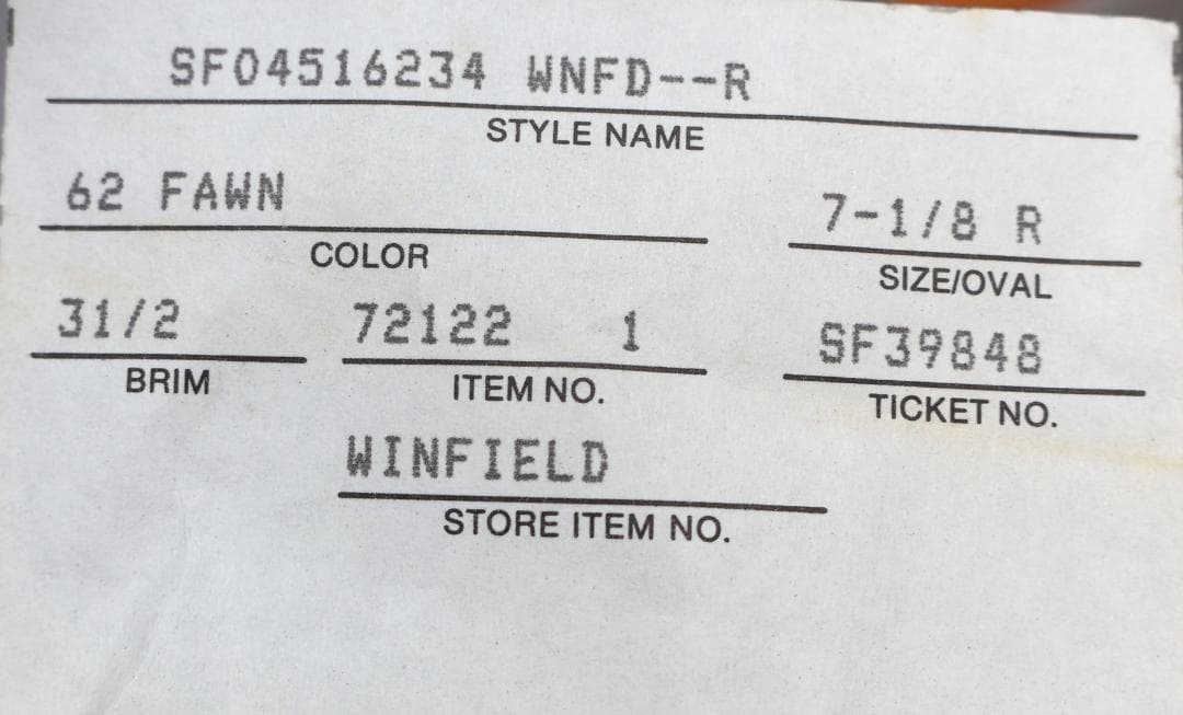 【値下げしました】STETSON ウールハット 7-1/8 Fawn