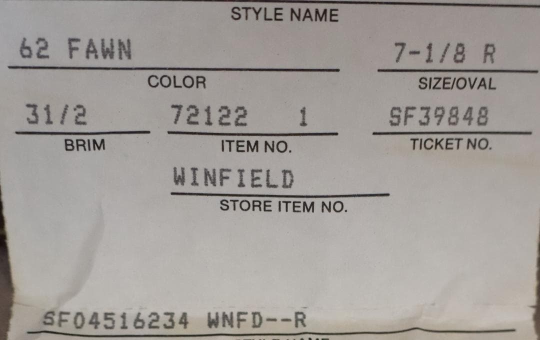 【値下げしました】STETSON ウールハット 7-1/8 Fawn