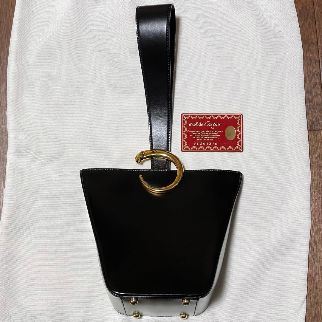 Cartier カルティエ　バック ゴールド 革ブラック